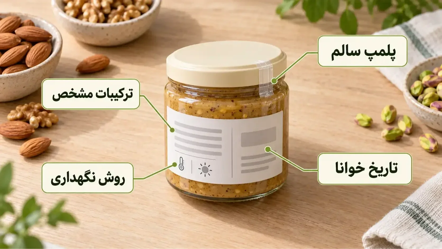 بررسی پلمپ، تاریخ، ترکیبات و روش نگهداری روی بستهبندی معجون