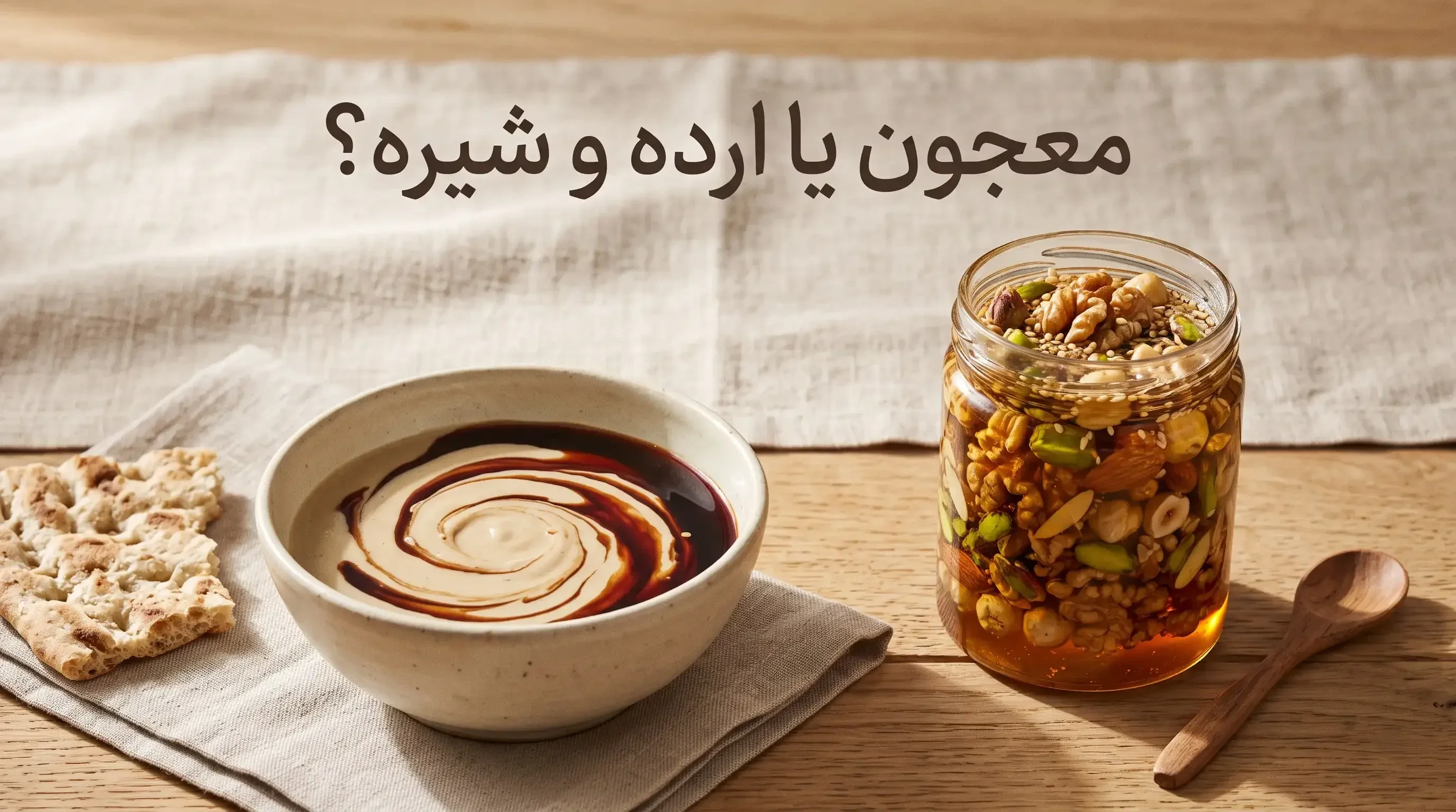 مقایسه معجون یا ارده و شیره برای انتخاب وعده صبحانه مقوی