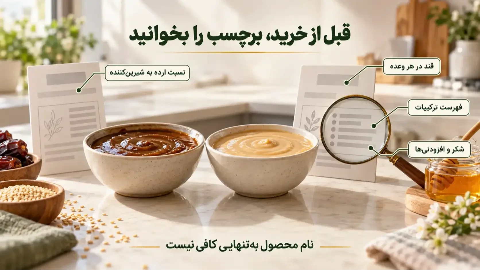 راهنمای بررسی برچسب ارده شیره و ارده عسل پیش از خرید